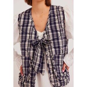 Damson Madder Arte Toggle Vest Jacket Top Quilted Organic Cotton M-10 NEW 284761